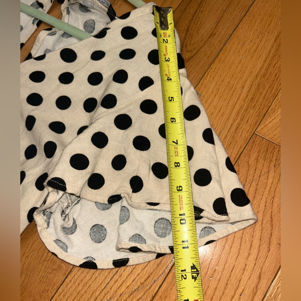 Zara Polka Dot cream and‎ black Romper Size Medium - Picture 7 of 7